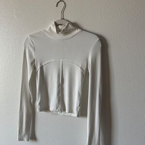 Wilfred White Ribbed Long Sleeve Top